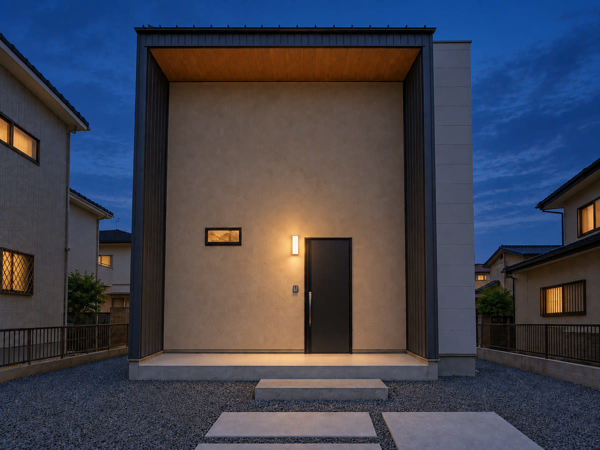 豊田白山町モデルハウス 夜の外観